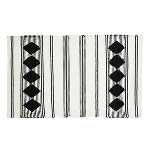 🆕 Caravan x FabFitFun - Black and White Diamond Woven Rug